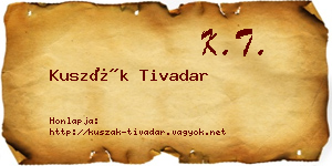 Kuszák Tivadar névjegykártya